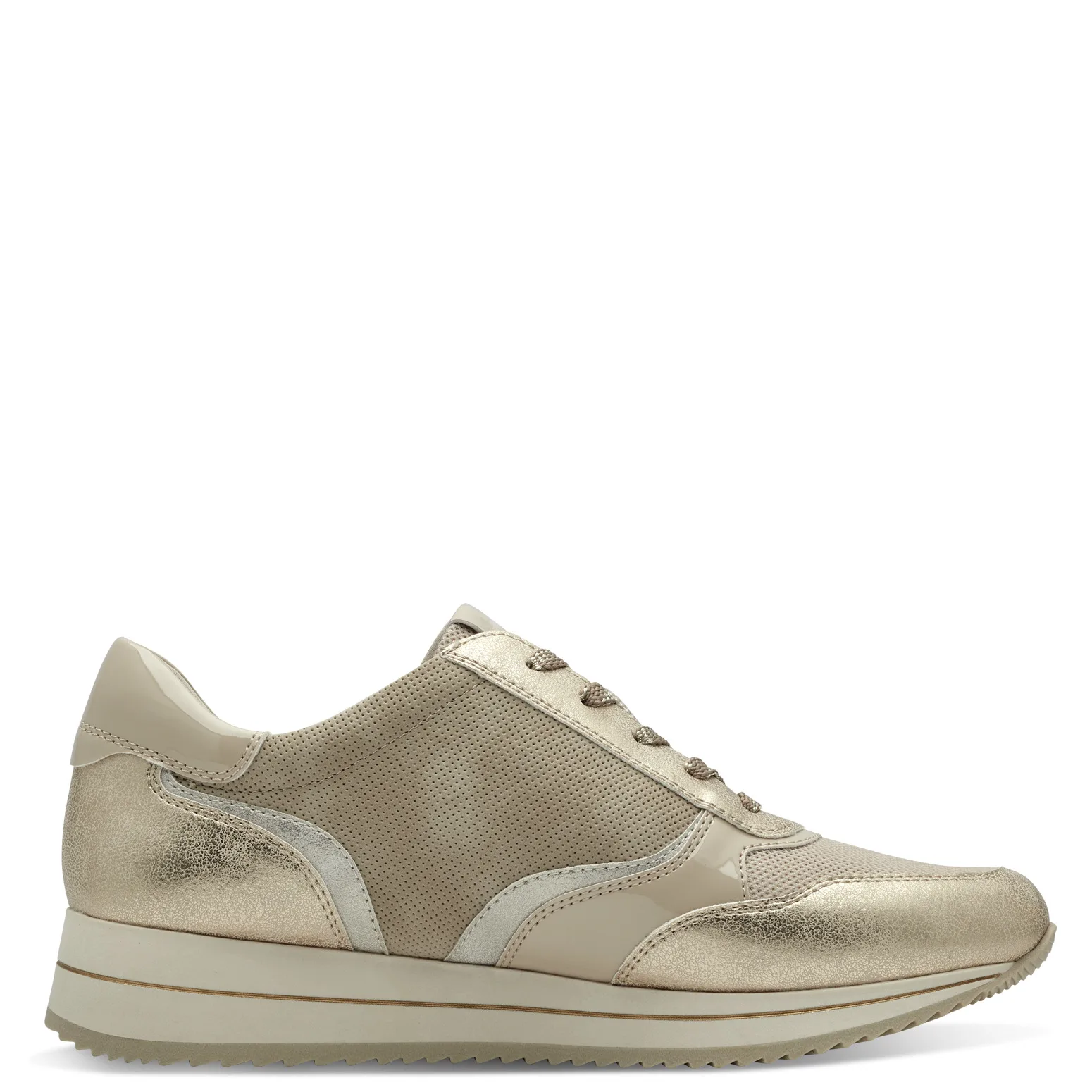 Jana beige gouden sneakers met rits - Afbeelding 2