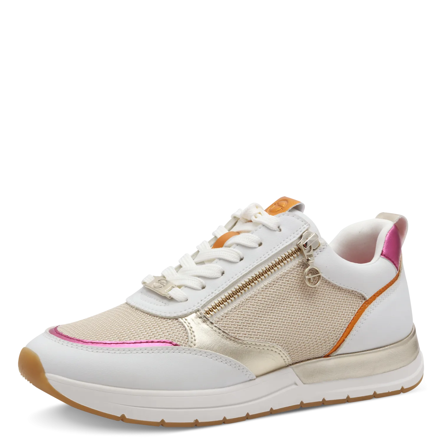 Tamaris wit met licht gouden sneakers